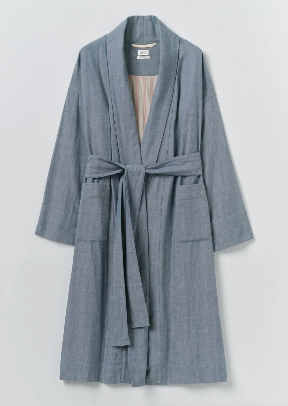 Soft Double Faced Cotton Gown | Blue Chambray