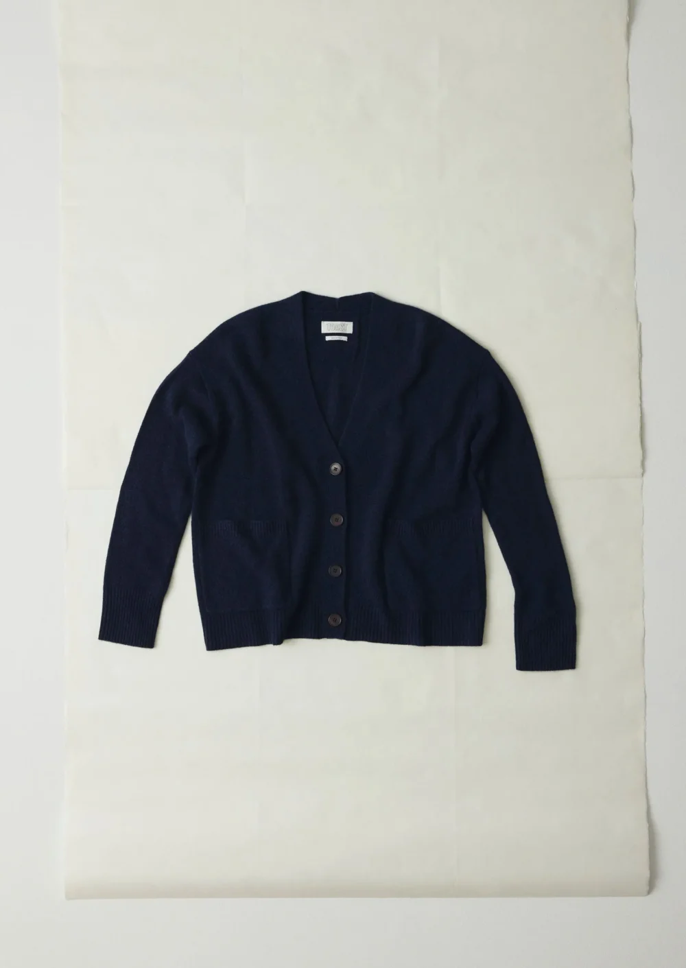 Ffion Wool Cashmere Boxy Cardigan | Darkest Navy
