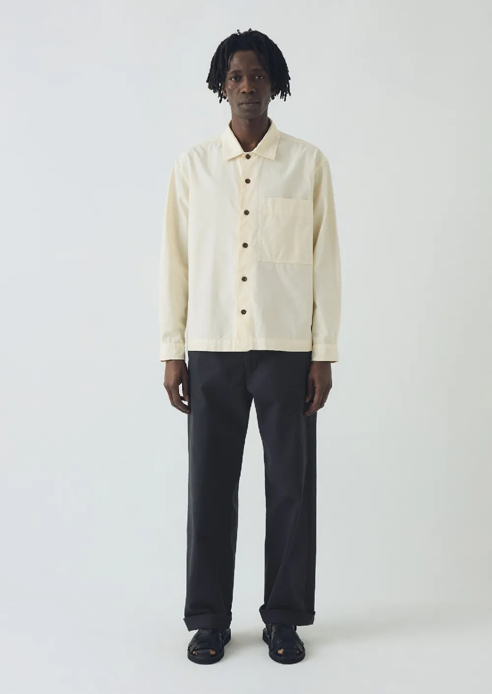 Elis Garment Dyed Oxford Shirt | Ecru - 3