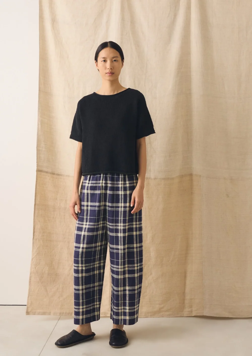 Knitted Cotton Linen Tee | Slate - 5