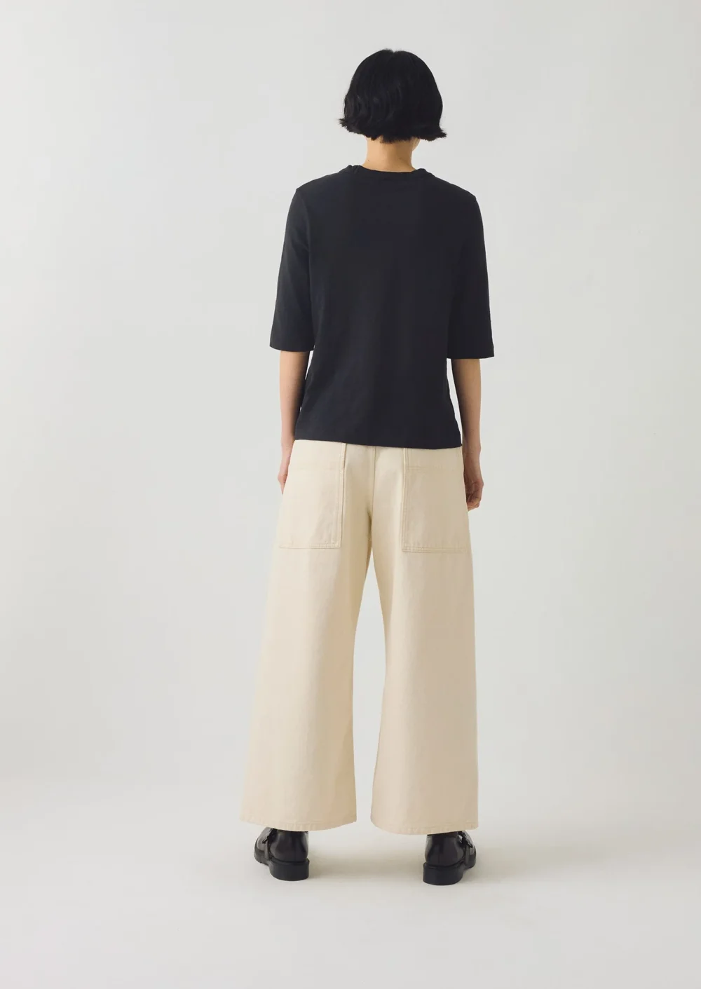 Cleo Garment Dyed Cotton Tee | Carbon Black - 3