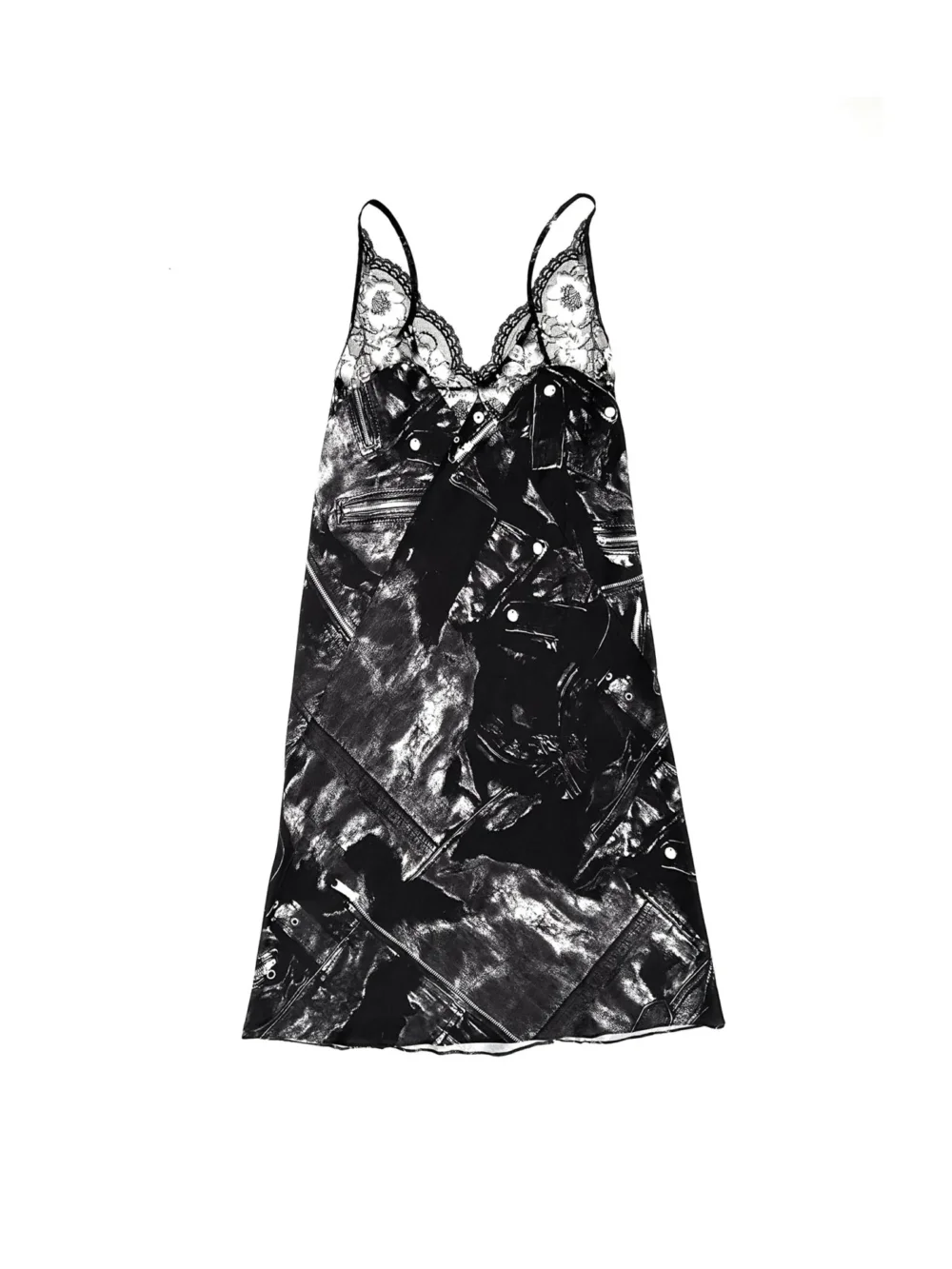 JORDANLUCA Black Cruise Slip Dress
