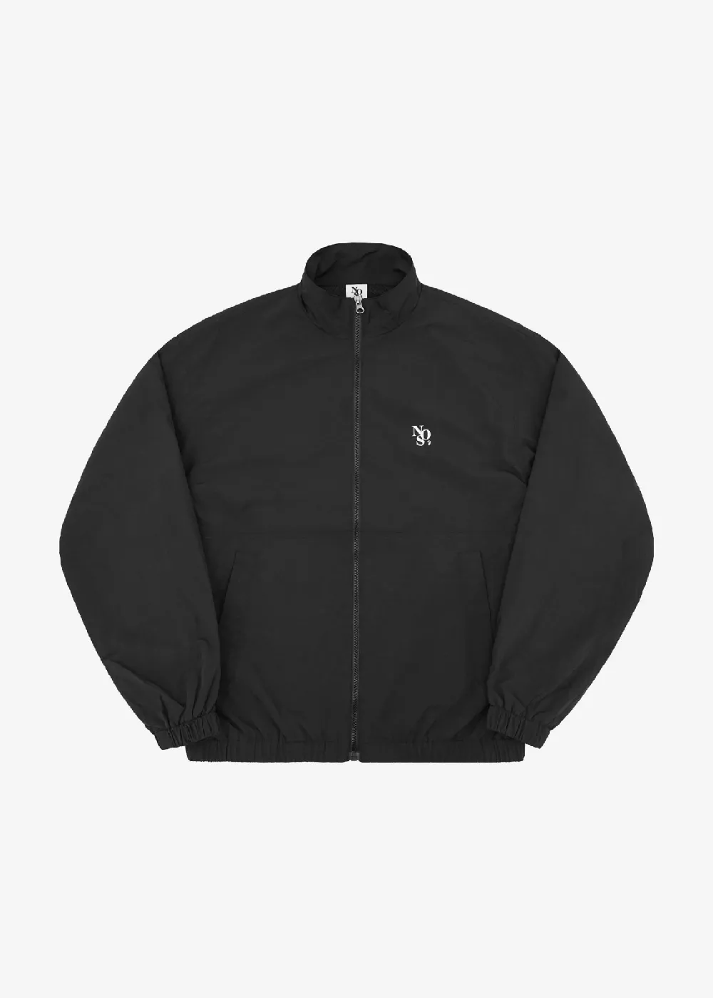 Cutaway Zip-Up Windbreaker - Black