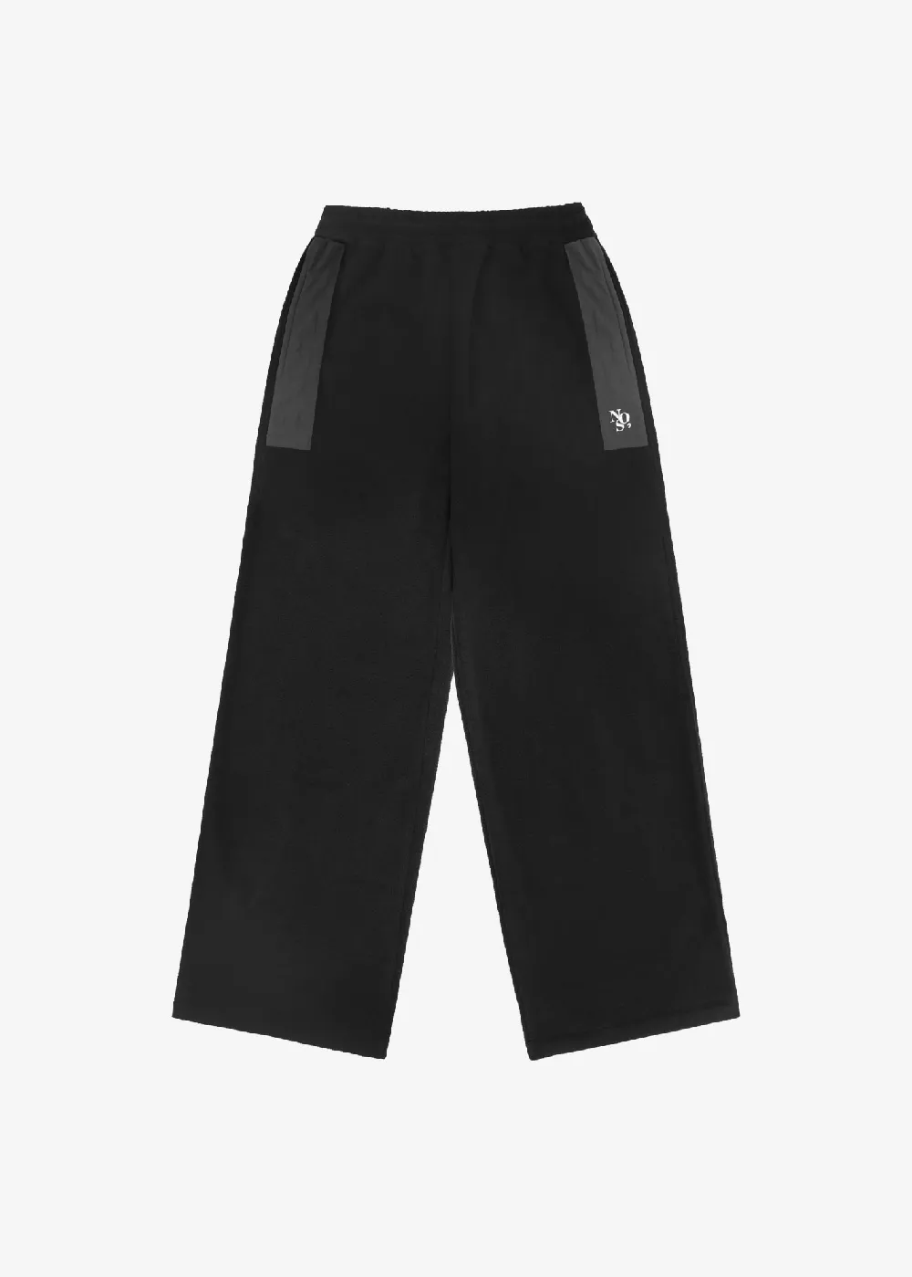 Pocket Color Block Fleece Pants - Black (L - Scheduled for sequential shipment after 12/12)