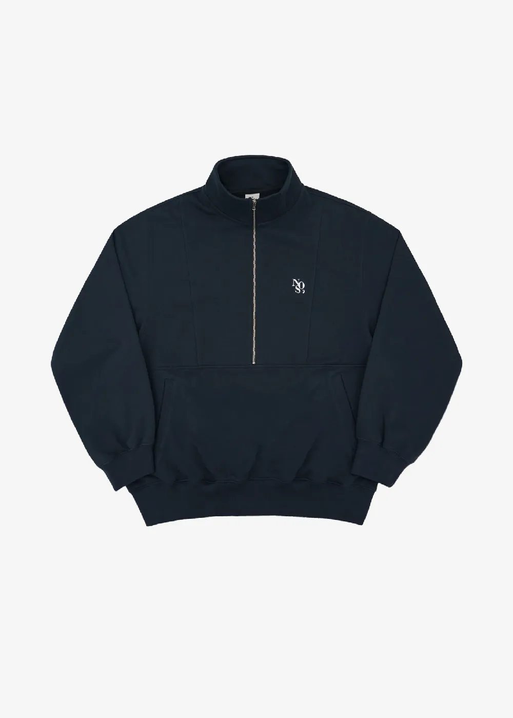 Cutaway Half Zip-Up Man-to-Man - Navy