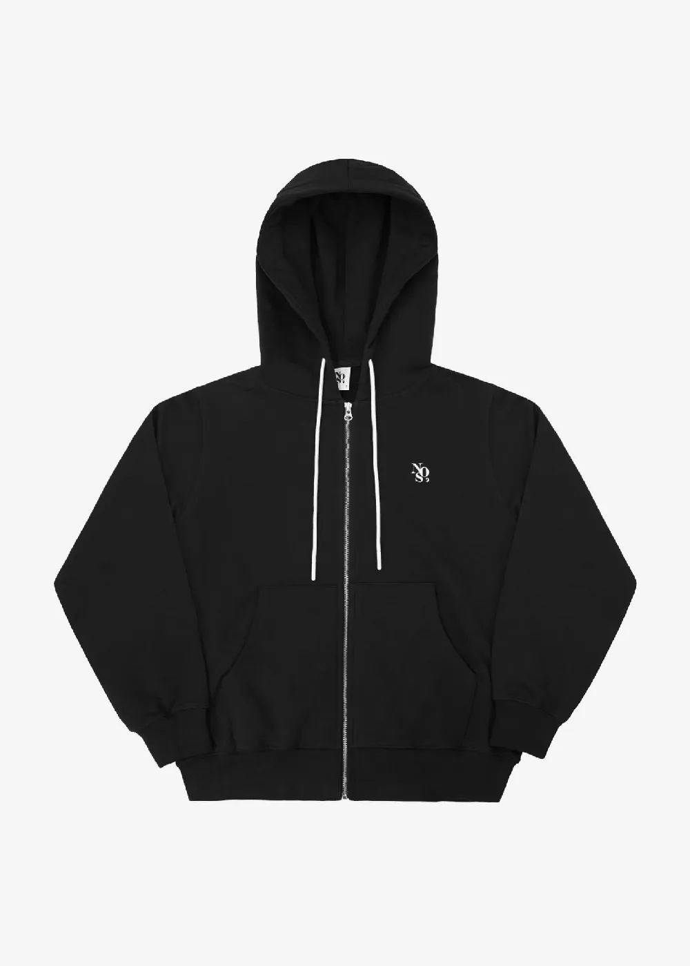 Main Logo Hooded Zip-Up - Black