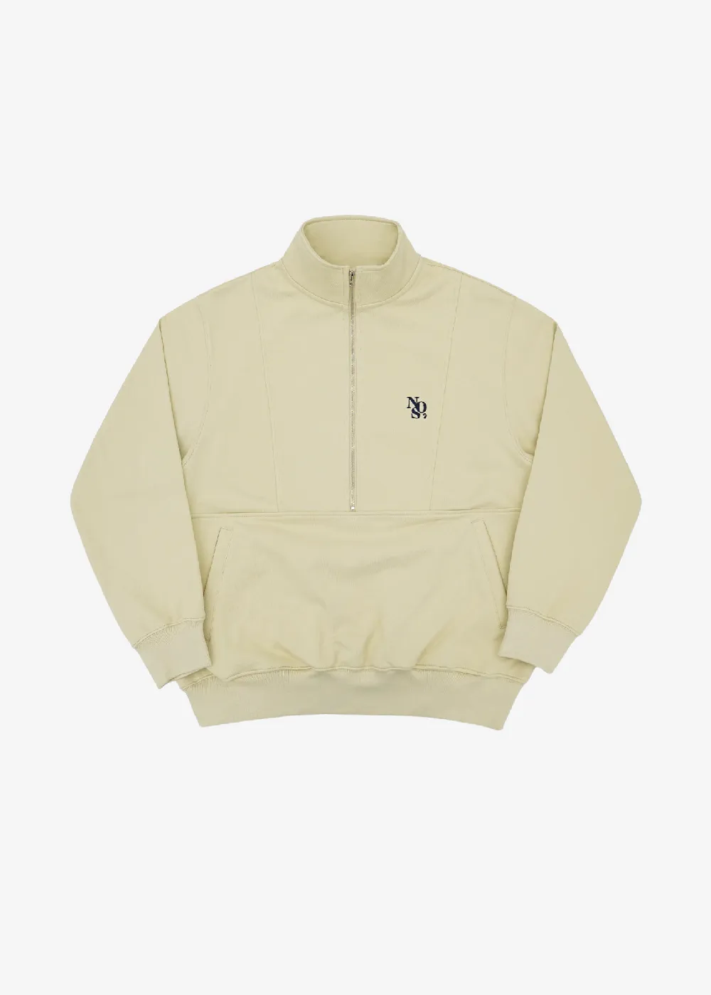 Cutaway Half Zip-Up Man-to-Man - Light Yellow