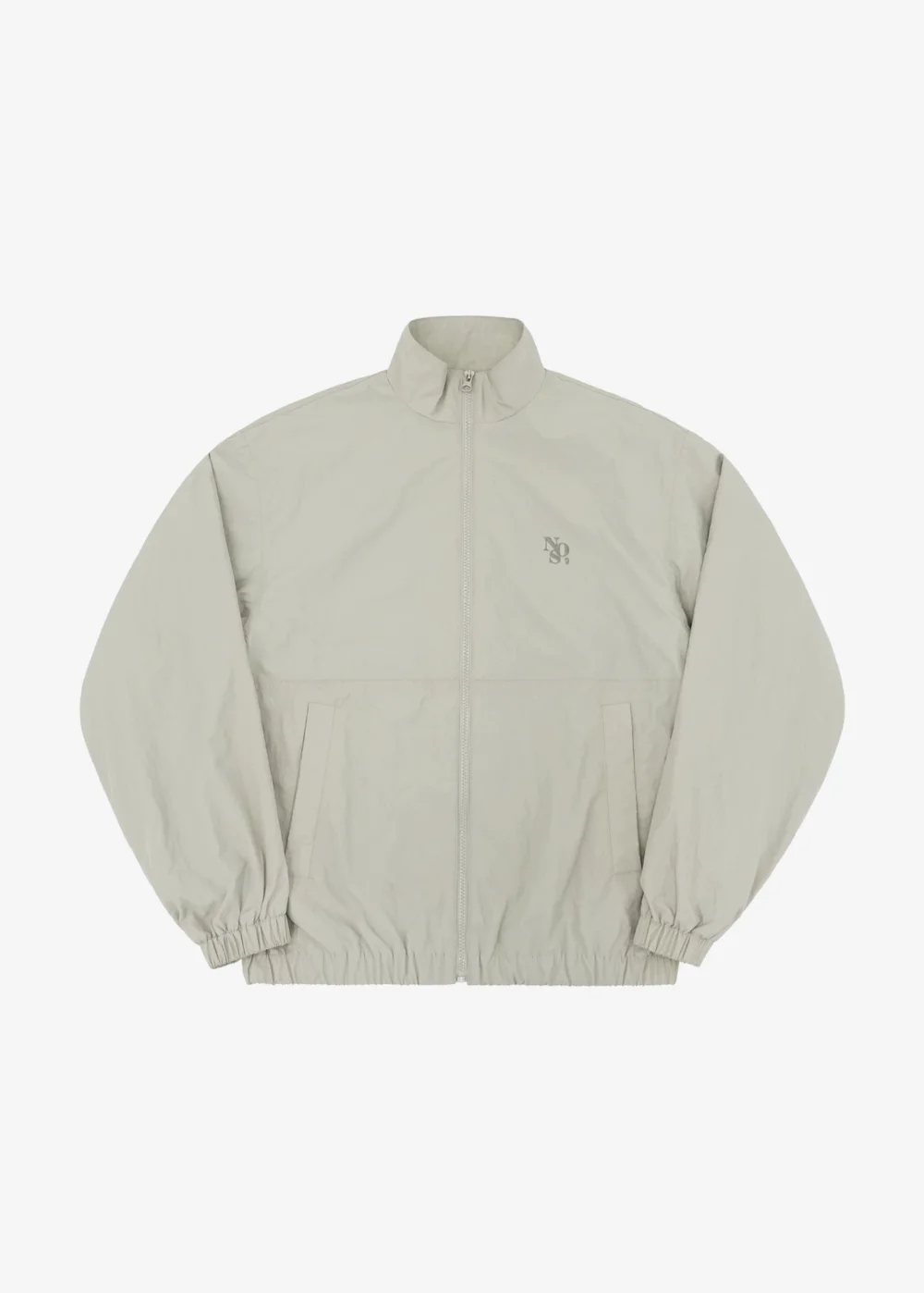 Cutaway Zip-Up Windbreaker - Beige