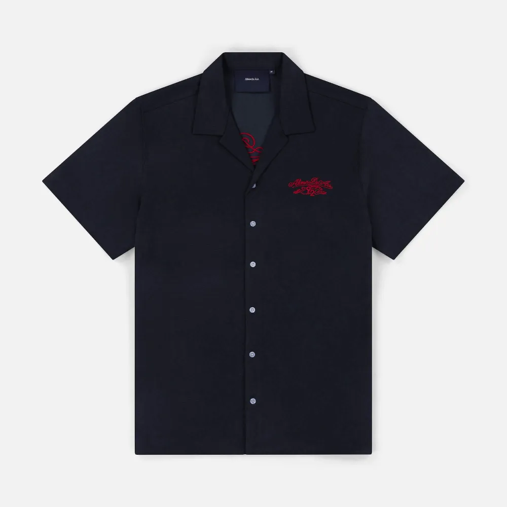 Embroidered Hare Shirt | Dark Navy