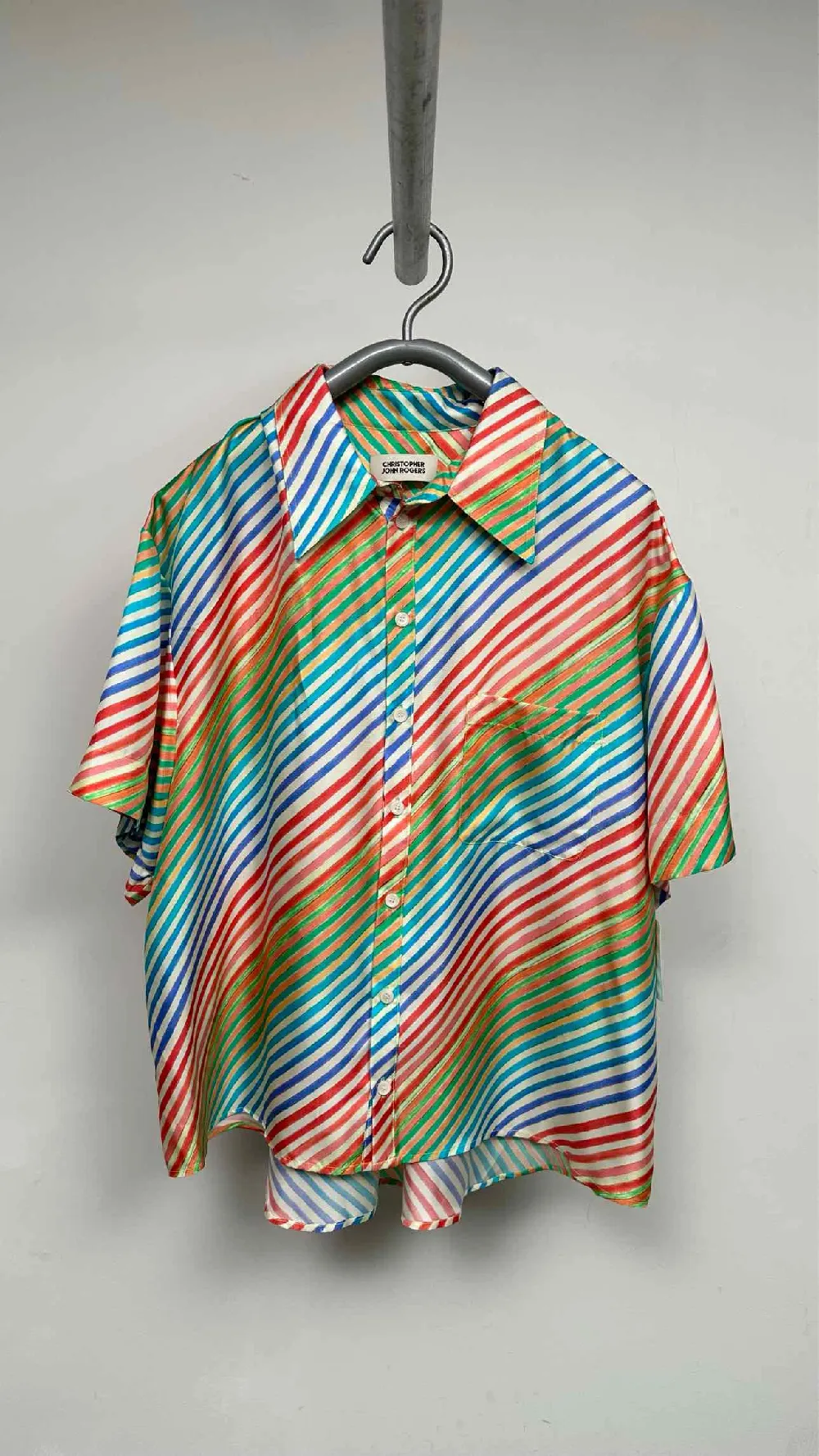 Christopher John Rogers S/S Rainbow Striped Shirt