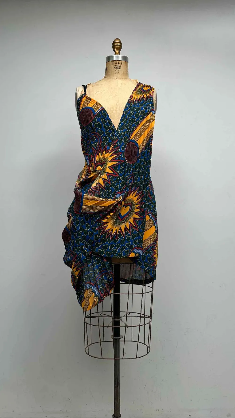 Junya Watanabe N/S Asymmetrical Psychodelic Pleated Dress