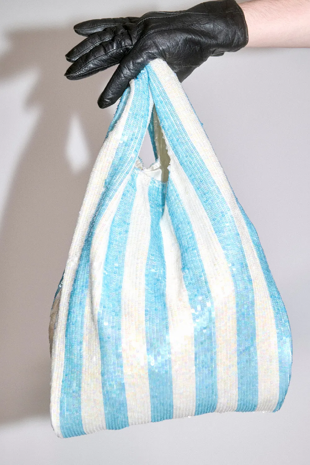 Sequin Striped Grocery Bag