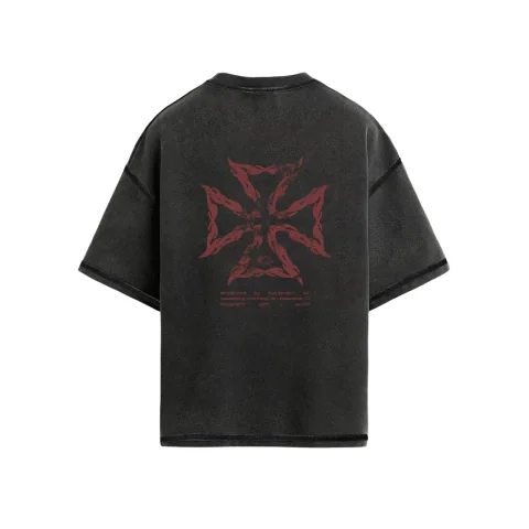 CROSS WASHED BLACK TEE
