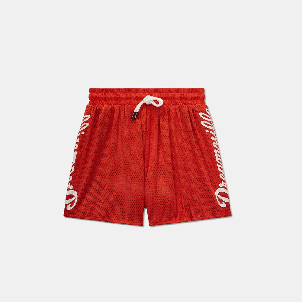 DREAMVILLE SCRIPT MESH SHORTS- RED