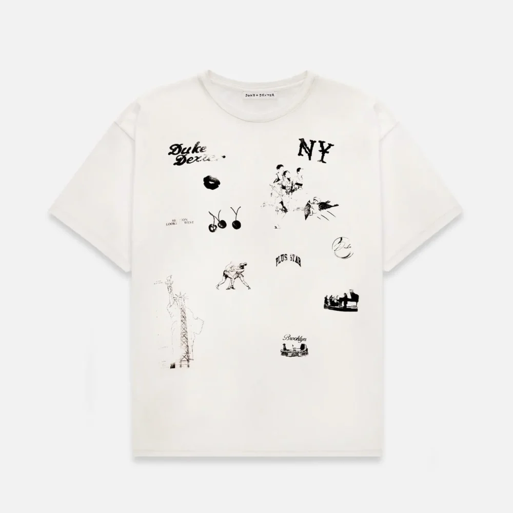 NY Sketch Vintage White T-Shirt