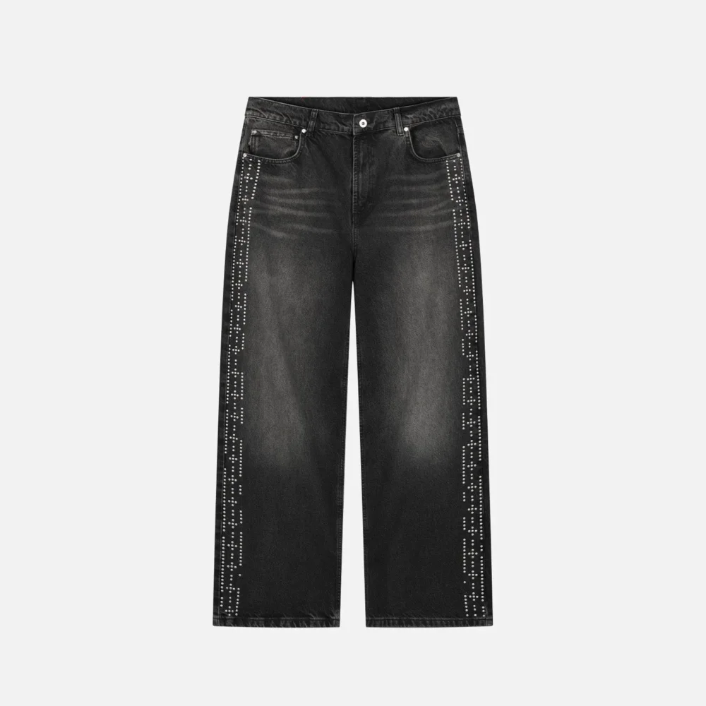 Peso Black Studded Denim Jeans