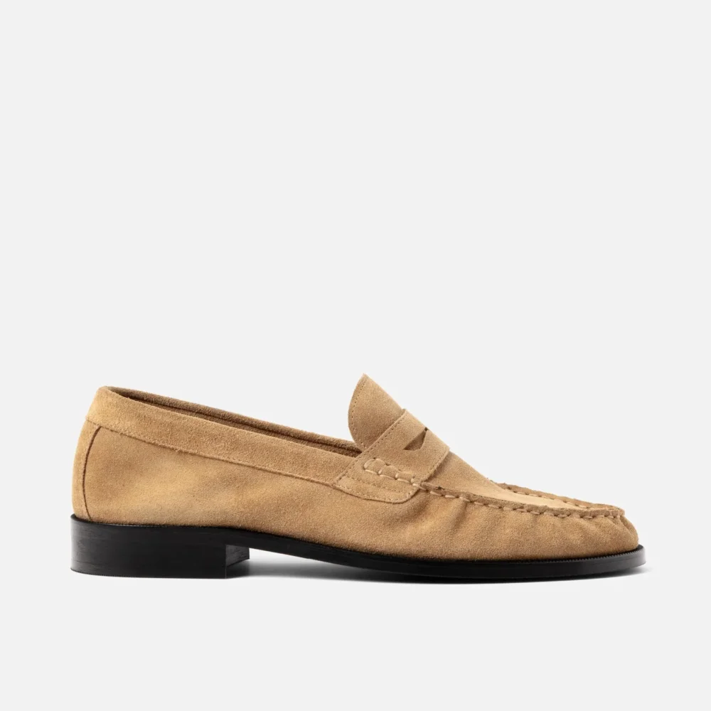 Ezra Tan Suede Ruched Loafer - Men's