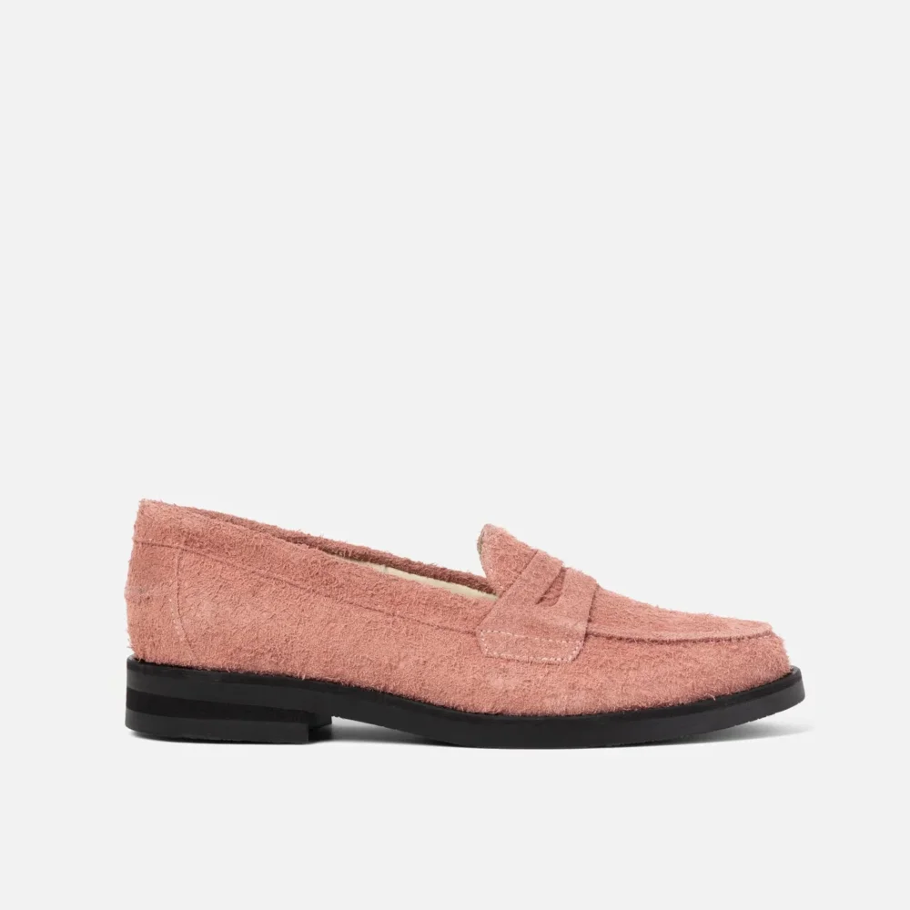 Wilde Hairy Pink Suede Penny Loafer - Women's