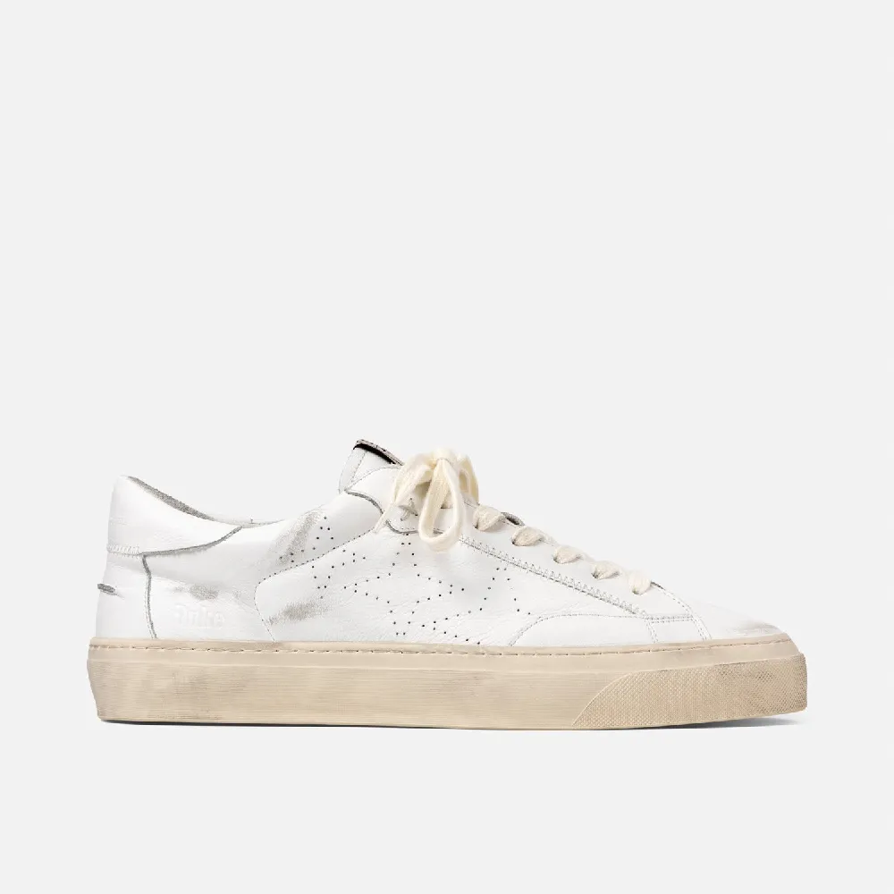 Plus Court White Distressed Sneaker - Men's