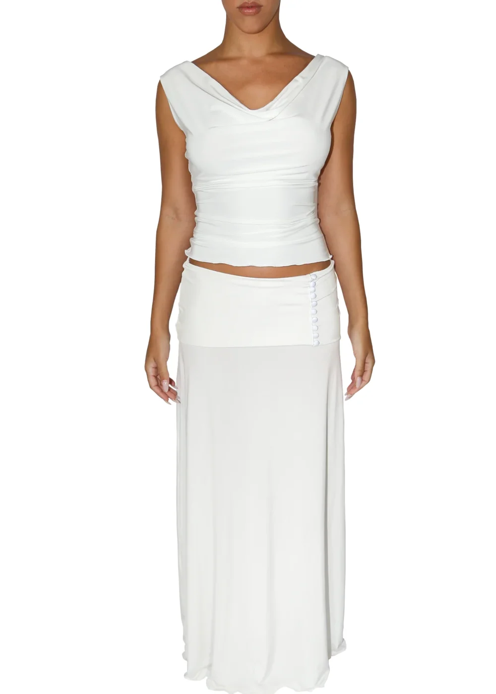 Riviera Fold Over Maxi Skirt │ Ivory - 4