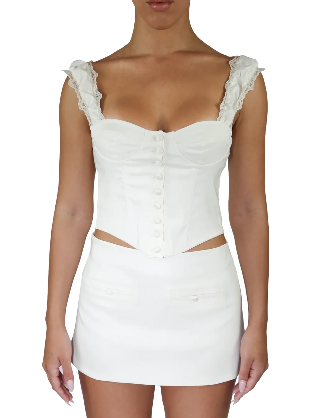 Amour Lace Up Corset | Ivory - 3