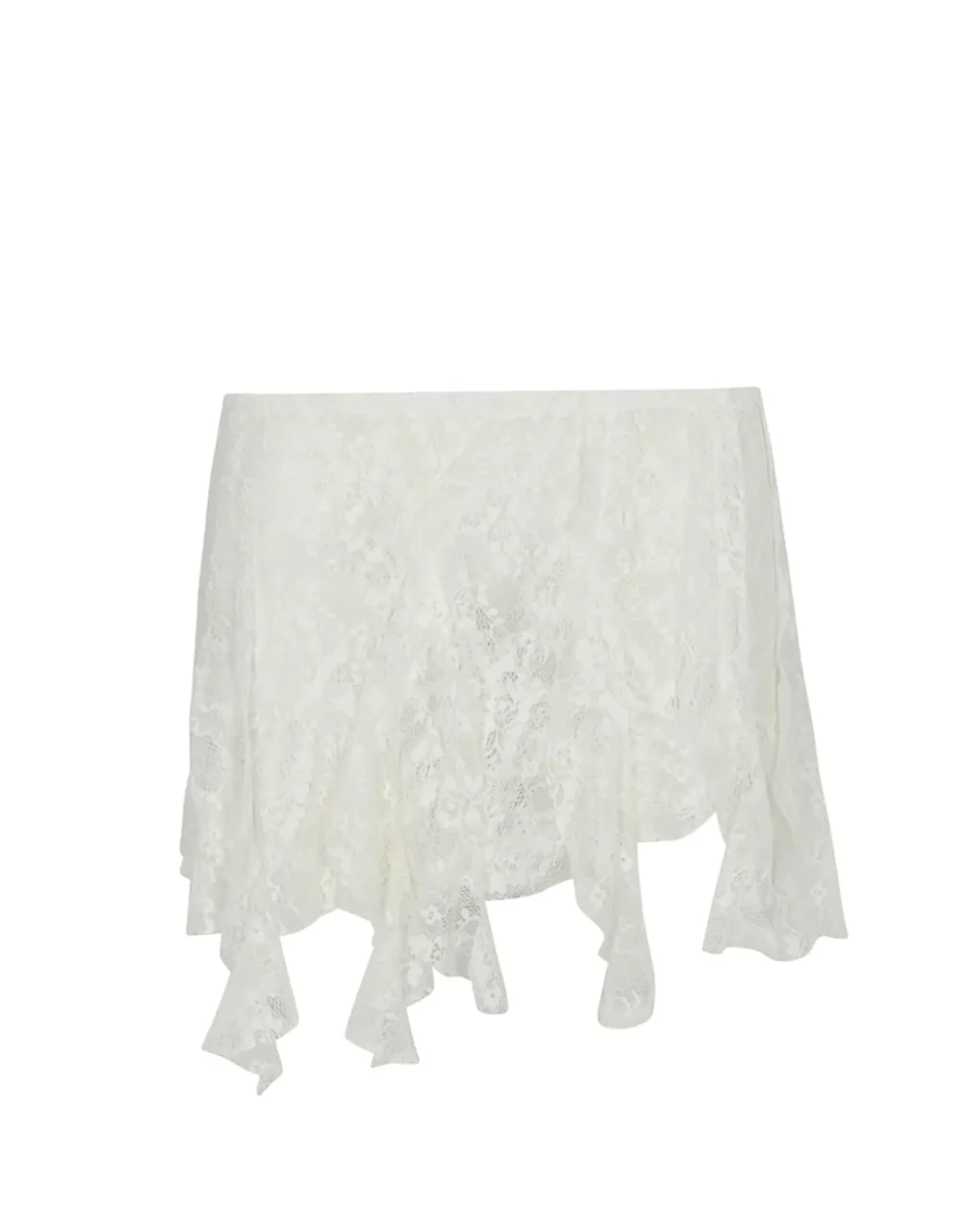 Chérie Asymmetrical Mini Skirt │ Ivory Lace