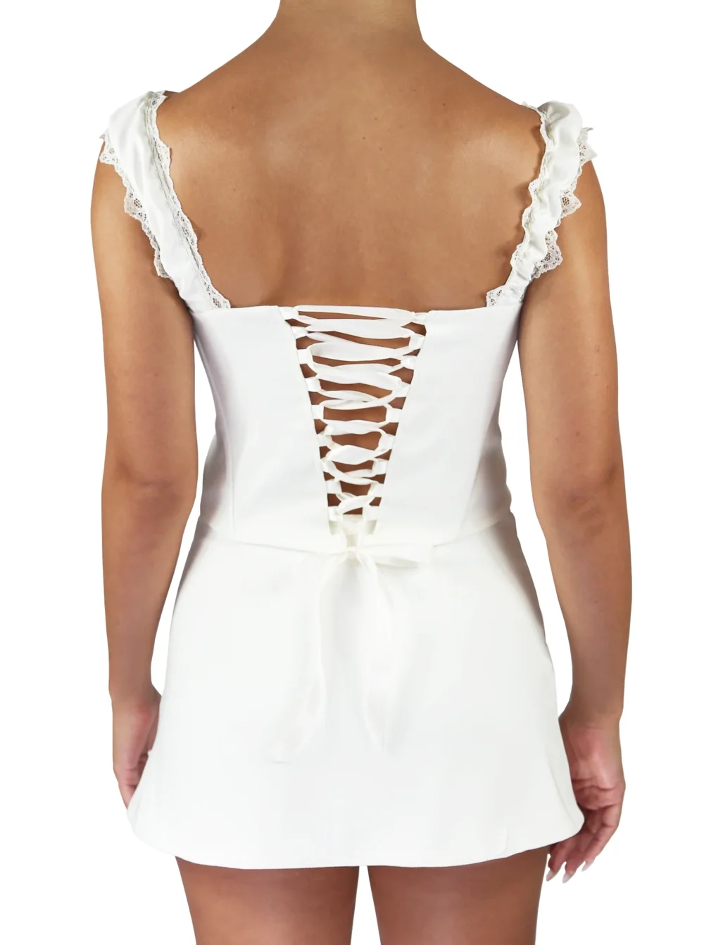 Amour Lace Up Corset | Ivory - 5