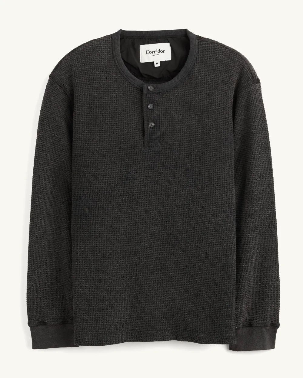 Waffle Henley - Black