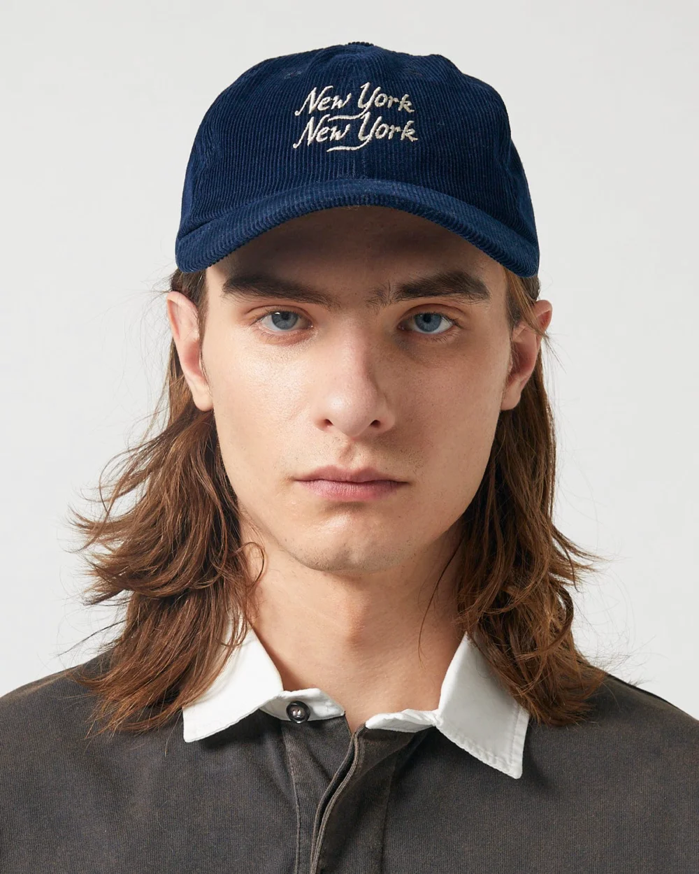 Corduroy Script NY NY Cap - Navy - 3