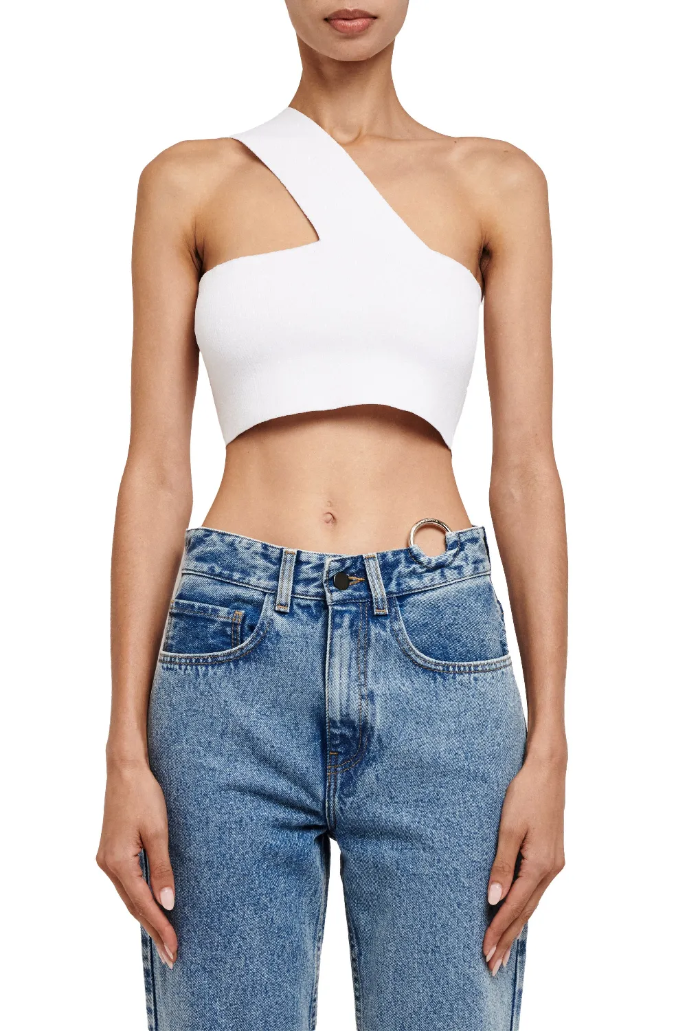 White Knitted Crop Top Angie