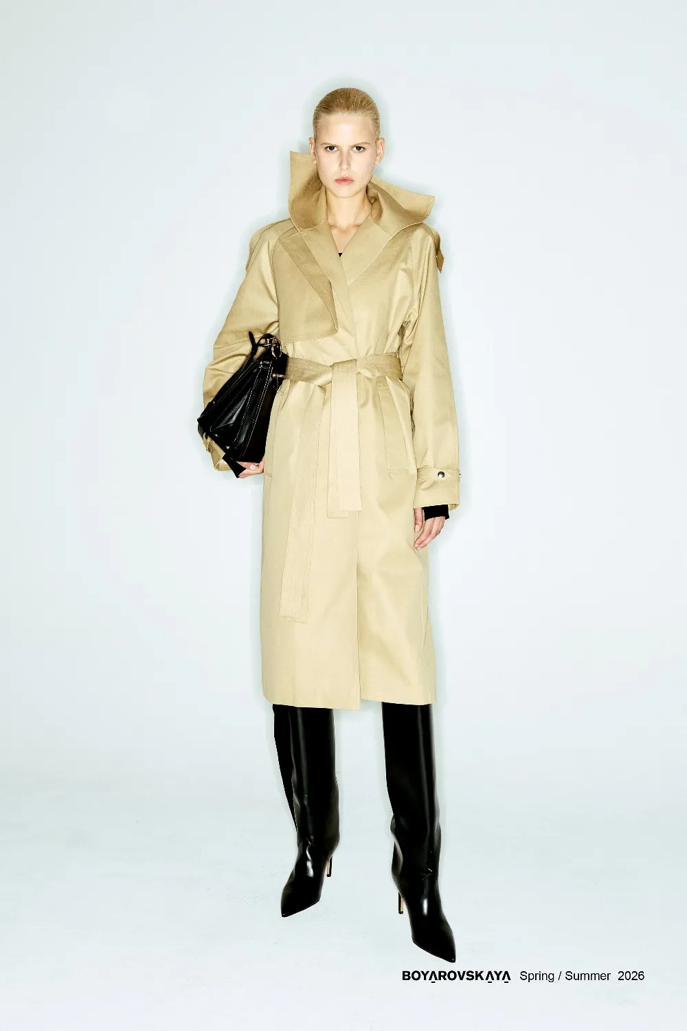 BEIGE TRENCH COAT COL - 2