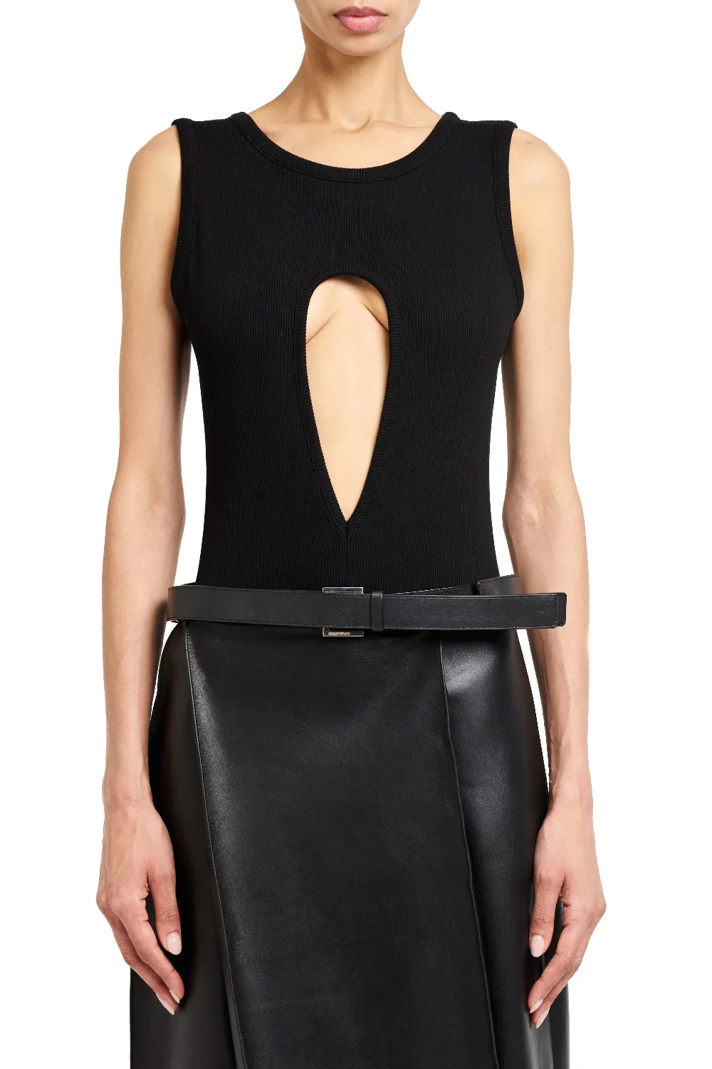 BLACK JERSEY TOP DROP