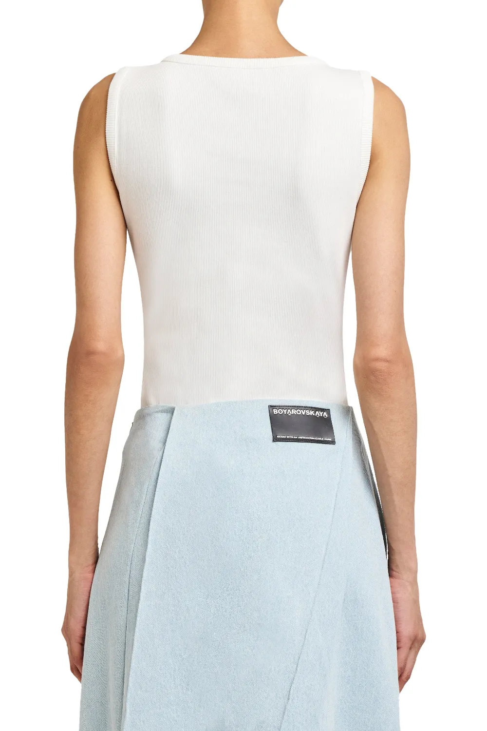 WHITE JERSEY TOP DROP - 4