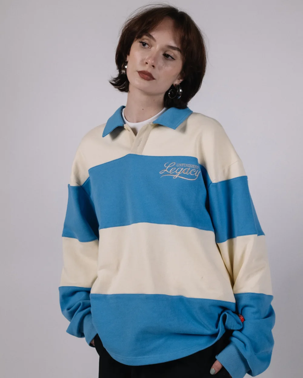 Heritage, Blue/Creme Rugby Polo