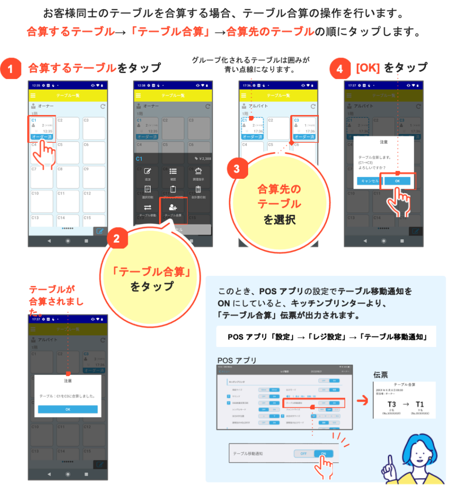 3-9テーブル合算 | USENレジ ヘルプサイト