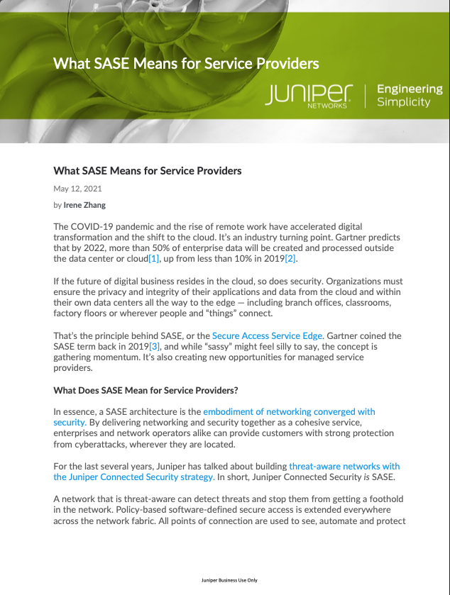 What SASE Means for Service Providers