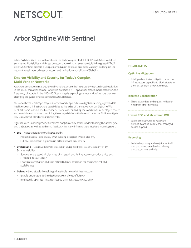 Arbor Sightline with Sentinel