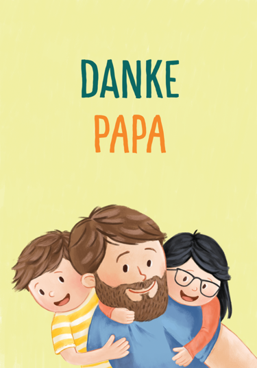 Karte „Danke Papa“ (Geschwister)