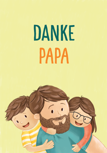 Karte „Danke Papa“ (Geschwister)