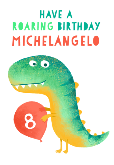 Roaring birthday card