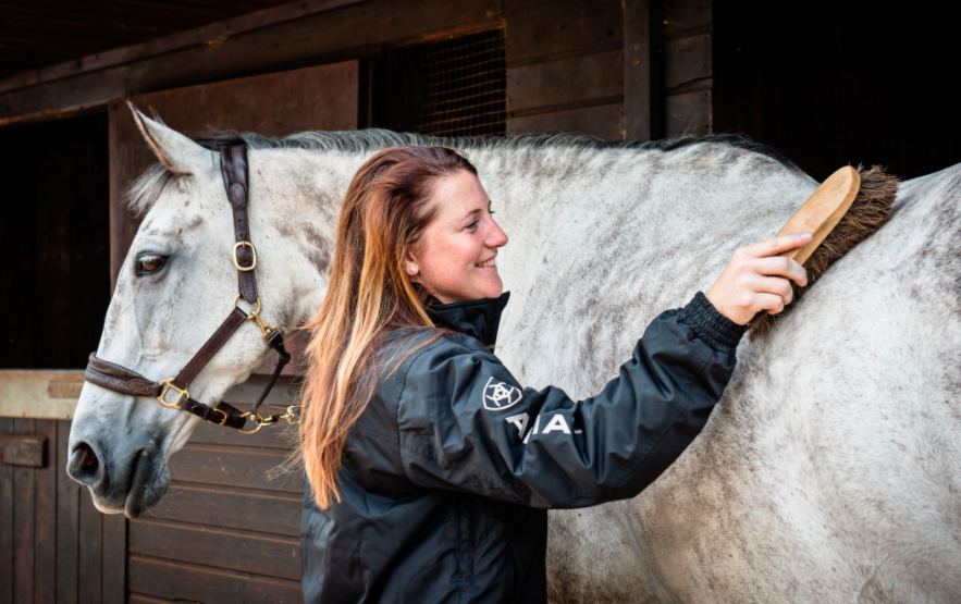 woman-brushing-horse