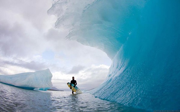 Frozen Barrel Surfer