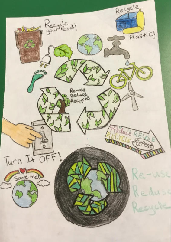 Sketch of green eco recycle symbol. | CanStock