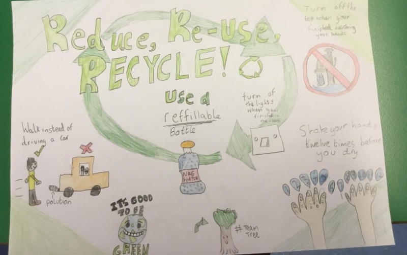 reduce reuse recycle poster for kids