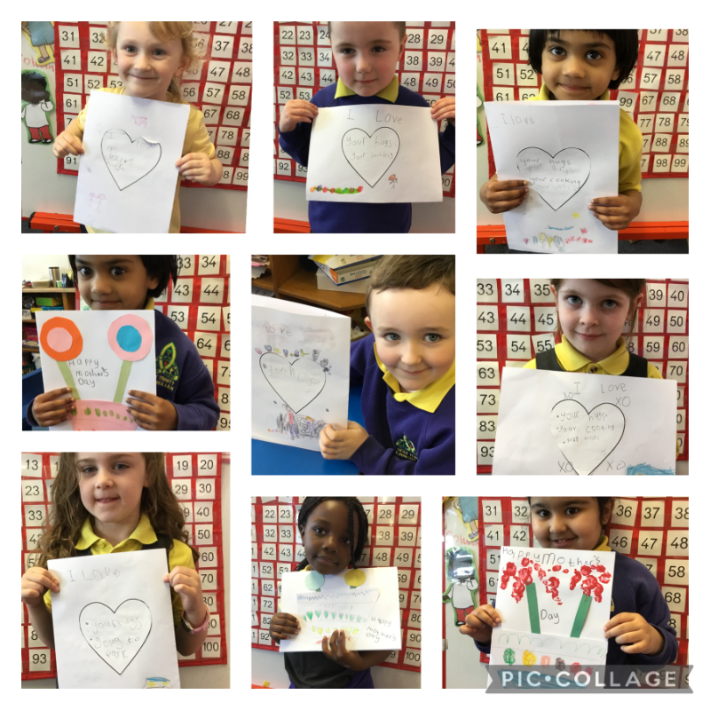 P1 classes make Mothers Day cards