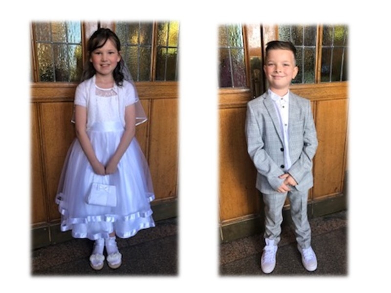 Pupils from Miss Harte's class who made their first communion in May