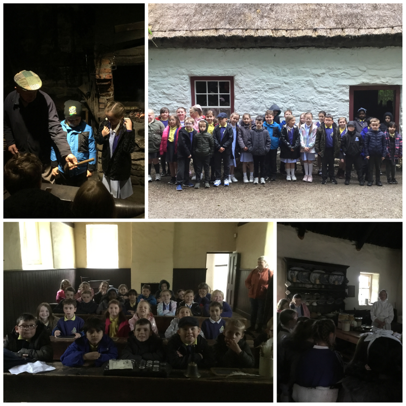 Mrs Smith's P4 class enjoy a tour of the Ulster American Folk Park