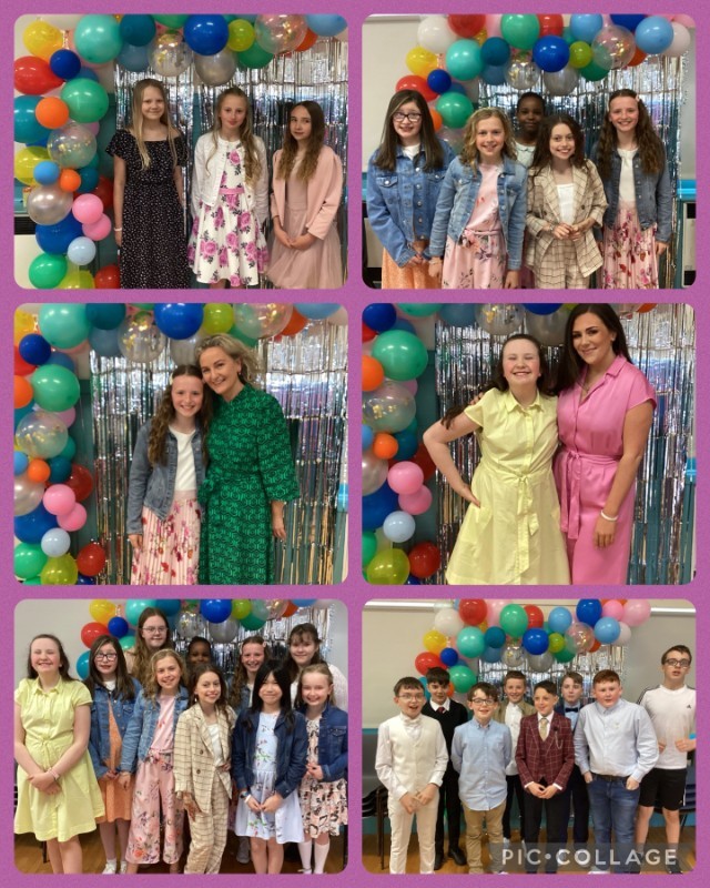 P7 children enjoy a Confirmation party with family.
