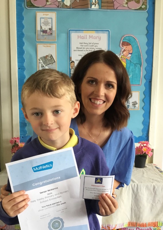 Congratulations to Senan in P2 who has achieved his silver Mathletics certificate.