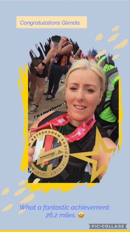 Congratulations to Glenda who works in our Nursery, she has just completed her first marathon. Amazing. 